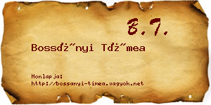 Bossányi Tímea névjegykártya
