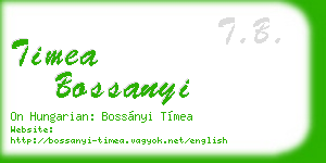 timea bossanyi business card