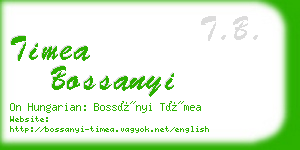 timea bossanyi business card